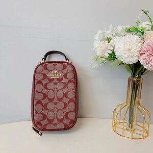 Coach CH152 Eva Phone Crossbody In Signature Chambray IN Wine Multi